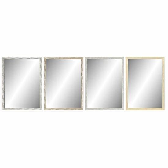 DKD Home Decor Stensko ogledalo DKD Home Decor 56 x 2 x 76 cm Kristal Naravna siva rjava Temno siv polistiren Tropski list rastline (4 kosi)
