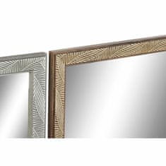 DKD Home Decor Stensko ogledalo DKD Home Decor 56 x 2 x 76 cm Kristal Naravna siva rjava Temno siv polistiren Tropski list rastline (4 kosi)