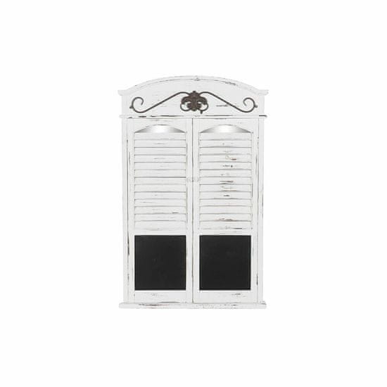 DKD Home Decor Stensko ogledalo DKD Home Decor Zrcalo Črno Lesena okna Bela (60 x 7 x 94 cm)