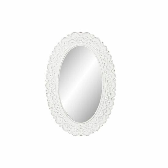 DKD Home Decor Stensko ogledalo DKD Home Decor 58 x 2,5 x 86 cm Crystal White Indian Man MDF Wood Stripped
