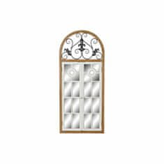 DKD Home Decor Stensko ogledalo DKD Home Decor Naravna kovina MDF Okna Bela Temno siva (60 x 5 x 138 cm)