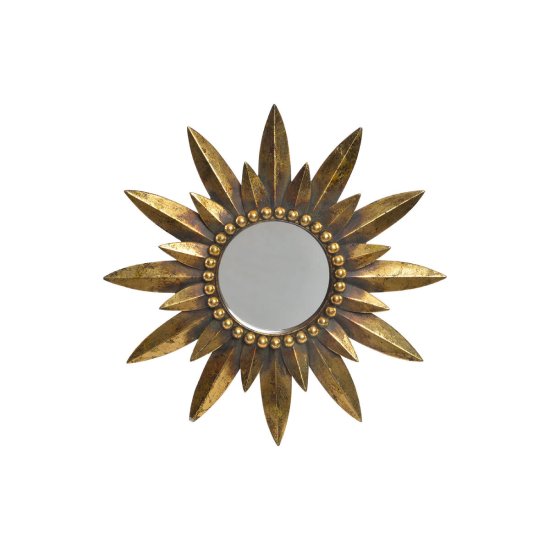 DKD Home Decor Stensko ogledalo DKD Home Decor 38 x 3 x 38 cm Flower Crystal Golden Resin