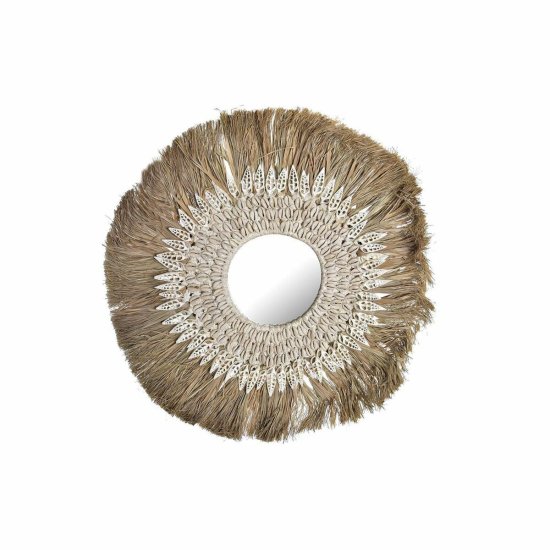 DKD Home Decor Stensko ogledalo DKD Home Decor Naravne bele školjke (55 x 2,5 x 55 cm)