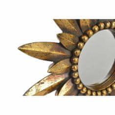 DKD Home Decor Stensko ogledalo DKD Home Decor 38 x 3 x 38 cm Flower Crystal Golden Resin
