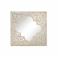 DKD Home Decor Stensko ogledalo DKD Home Decor Crystal Brown 90 x 3 x 90 cm White Arab MDF Wood Stripped