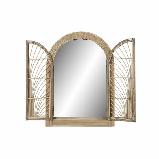 DKD Home Decor Stensko ogledalo DKD Home Decor Natural Brown Rattan (61 x 4 x 84 cm) (61 x 5 x 85 cm)