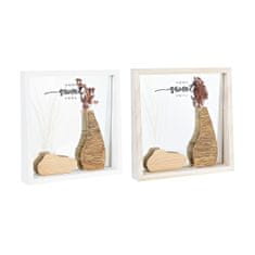 DKD Home Decor Stensko ogledalo DKD Home Decor White Natural Wood Crystal MDF Wood Cottage 25 x 4 x 25 cm (2 enoti)