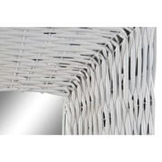 DKD Home Decor Stensko ogledalo DKD Home Decor Crystal MDF White wicker Cottage (87 x 147 x 4 cm) (87 x 4 x 147 cm)