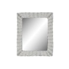 DKD Home Decor Stensko ogledalo DKD Home Decor Crystal MDF White wicker Cottage (53 x 63 x 4 cm) (53,5 x 4 x 62,5 cm)