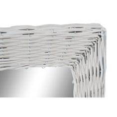 DKD Home Decor Stensko ogledalo DKD Home Decor Crystal MDF White wicker Cottage (53 x 63 x 4 cm) (53,5 x 4 x 62,5 cm)