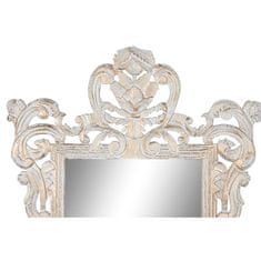 NEW Stensko ogledalo DKD Home Decor Bela Kristal Mangov les Neoklasičen Slečeno 90 x 3 x 135 cm