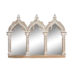 DKD Home Decor Stensko ogledalo DKD Home Decor Bela Naravni mangov les Indijski človek 76 x 3,8 x 55,8 cm