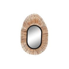 DKD Home Decor Stensko ogledalo DKD Home Decor Zrcalo Natural Black Metal Rattan (63 x 1,5 x 92 cm)