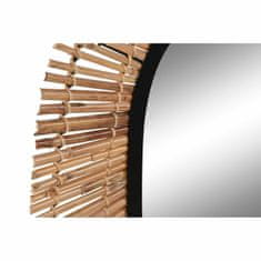 DKD Home Decor Stensko ogledalo DKD Home Decor Zrcalo Natural Black Metal Rattan (63 x 1,5 x 92 cm)