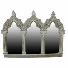 DKD Home Decor Stensko ogledalo DKD Home Decor Bela Naravni mangov les Indijski človek 76 x 3,8 x 55,8 cm