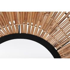 DKD Home Decor Stensko ogledalo DKD Home Decor Zrcalo Natural Black Metal Rattan (63 x 1,5 x 92 cm)