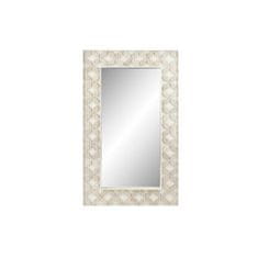 DKD Home Decor Stensko ogledalo DKD Home Decor Zrcalo Beli mangov les Romb (154 x 4 x 92 cm)