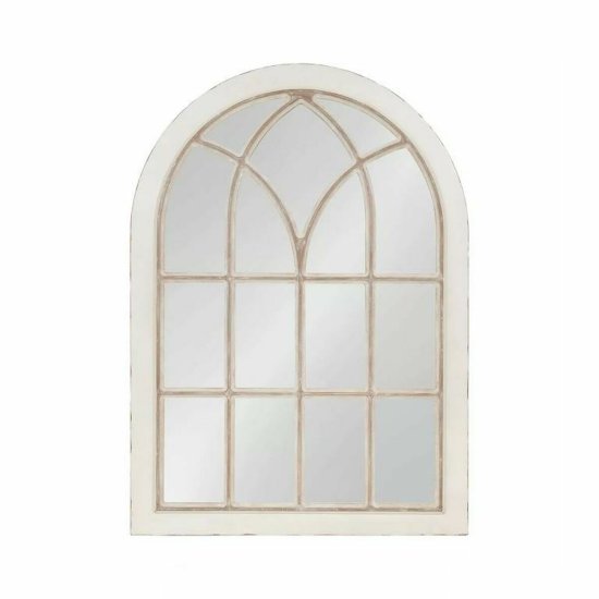 DKD Home Decor Stensko ogledalo DKD Home Decor Wood White (79 x 4 x 110 cm)