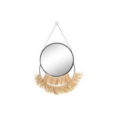 DKD Home Decor Stensko ogledalo DKD Home Decor Natural Black Golden Metal Fibre Fringe (55 x 2,5 x 83 cm)