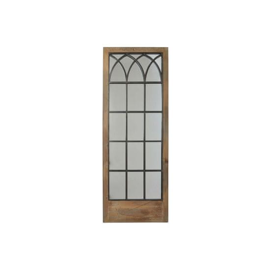 DKD Home Decor Stensko ogledalo DKD Home Decor Črna kovina Rjava breza Okno (60 x 3 x 160 cm)
