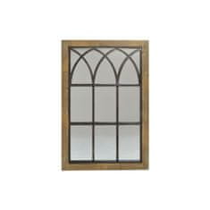 DKD Home Decor Stensko ogledalo DKD Home Decor Rjava črna kovinska breza Naravno okno 60 x 3 x 95 cm