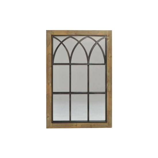 DKD Home Decor Stensko ogledalo DKD Home Decor Rjava črna kovinska breza Naravno okno 60 x 3 x 95 cm
