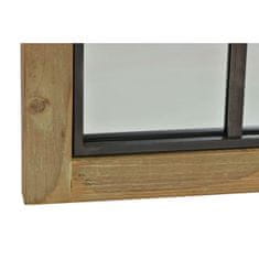 DKD Home Decor Stensko ogledalo DKD Home Decor Rjava črna kovinska breza Naravno okno 60 x 3 x 95 cm