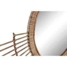 BigBuy Stensko ogledalo DKD Home Decor Crystal Brown Rattan (68 x 2 x 68 cm)