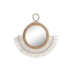 BigBuy Stensko ogledalo DKD Home Decor Crystal Brown Rattan (68 x 2 x 68 cm)