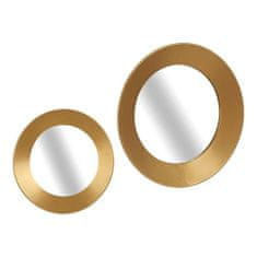 BigBuy Stensko ogledalo Crystal Golden Metal (7,5 x 60 x 60 cm)