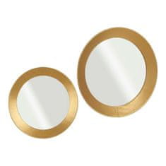 BigBuy Stensko ogledalo Crystal Golden Metal (80 x 7,5 x 80 cm)