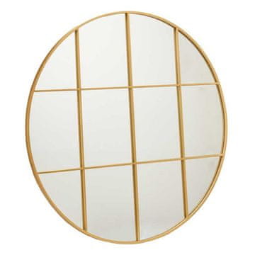 BigBuy Stensko ogledalo Krožno zlato kovinsko (100 x 2,5 x 100 cm)