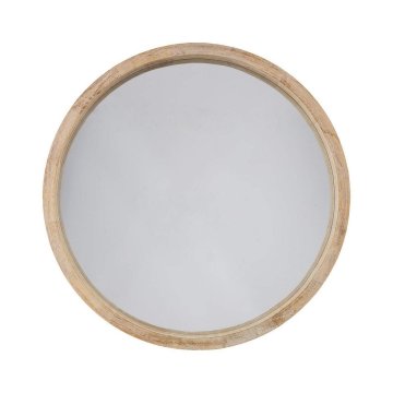 BigBuy Stensko ogledalo Atmosphera Krožno naravno (Ø 50 cm)