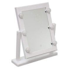 BigBuy Namizno ogledalo LED na dotik 5five Hollywood White 37 x 9 x 40,5 cm