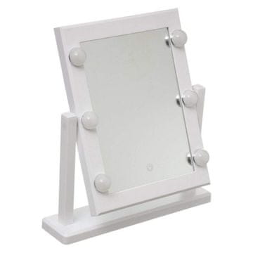 BigBuy Namizno ogledalo LED na dotik 5five Hollywood White 37 x 9 x 40,5 cm