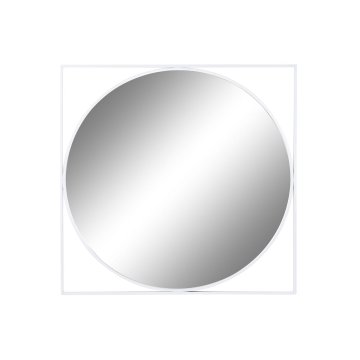 BigBuy Stensko ogledalo DKD Home Decor 85,5 x 3 x 85,5 cm Crystal White Iron