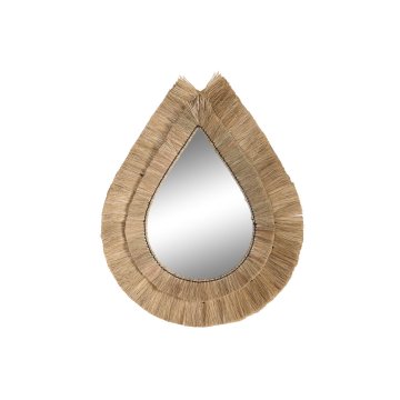 BigBuy Stensko ogledalo DKD Home Decor 62 x 5 x 80 cm Naravna solza Juta