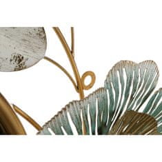 BigBuy Stensko ogledalo DKD Home Decor 101 x 7 x 69 cm Kristalno zlata kovina Zeleni list rastline