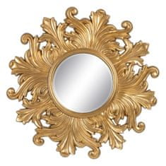 BigBuy Stensko ogledalo 114 x 4,5 x 114 cm Kristalno zlato Les