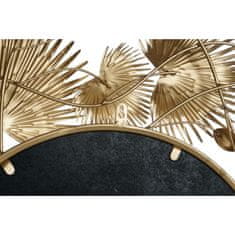 BigBuy Stensko ogledalo DKD Home Decor 93 x 7 x 93 cm Kristalno zlato kovinsko belo List rastline
