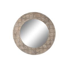 BigBuy Stensko ogledalo DKD Home Decor 76 x 4 x 76 cm Kristalno rjava bela Mandala Mango les Indijanec MDF les Odstranjeno