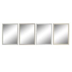BigBuy Stensko ogledalo DKD Home Decor 56 x 2 x 76 cm Crystal Grey Beige White polistiren (4 enote)