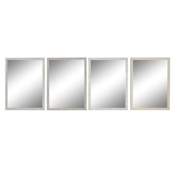 BigBuy Stensko ogledalo DKD Home Decor 56 x 2 x 76 cm Crystal Grey Beige White polistiren (4 enote)