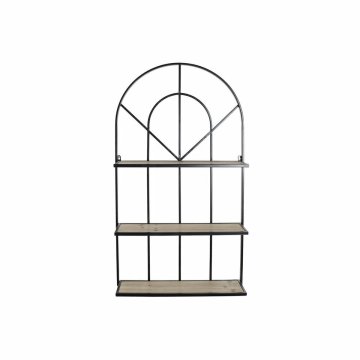 DKD Home Decor Police DKD Home Decor Wall Black Natural Metal Pinewood 60 x 15 x 110 cm