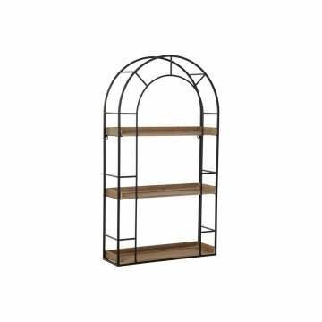 DKD Home Decor Police DKD Home Decor Natural Black Metal Wood 3 police (60 x 18 x 107 cm)