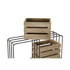 DKD Home Decor Police DKD Home Decor Črna Naravni les Kovina 72 x 22 x 72 cm