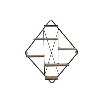 DKD Home Decor Police DKD Home Decor Natural Black Metal 6 polic MDF Wood (76 x 15 x 91,5 cm)
