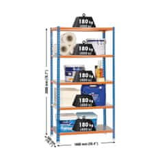 BigBuy Police Simon Rack Simonclick Plus 5/500 900 kg Kovina 5 polic (200 x 100 x 50 cm)