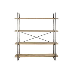 DKD Home Decor Police DKD Home Decor Črna Naravna Rjava Kovina Jedla Recikliran les 160 x 37 x 180 cm