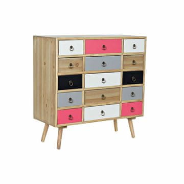 DKD Home Decor Komoda DKD Home Decor Bela Večbarvna Naravna Mornarsko modra Svetlo siva Les MDF Les 80 x 35 x 82 cm